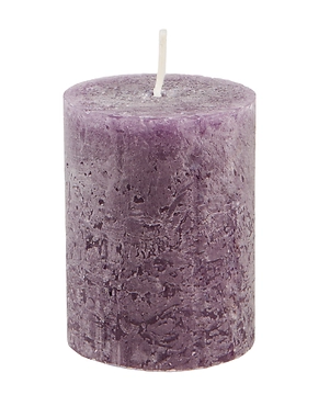 Kerze Rustik, Lara, aubergine, 9 cm