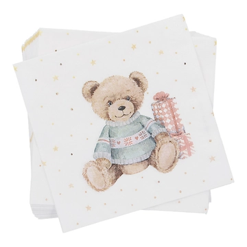 Serviette Bär mit Geschenk, 20 Stück