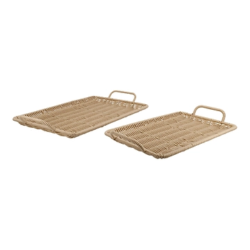 2er Set Deko-Tablett, creme