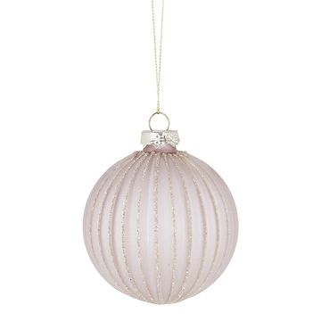 Kugel Rillen, rosa/matt, 8 cm