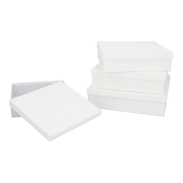 4er Set Geschenkkarton Edel, offwhite