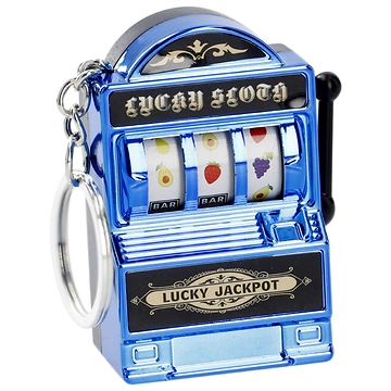 Schlüsselanhänger Spielautomat, blau