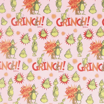 Geschenkpapier Grinch, rosa, 2 m