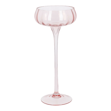 Teelichthalter Pokal, rosa, 12 x 30 cm