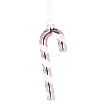 Anhänger Zuckerstange, rosa/glänzend, 12 cm