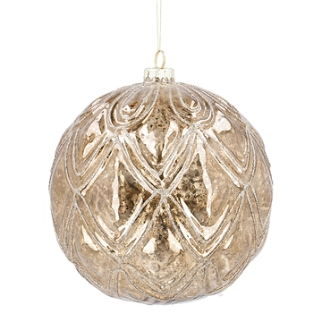 Kugel Relief, Rauten/braun/transparent, 15 cm
