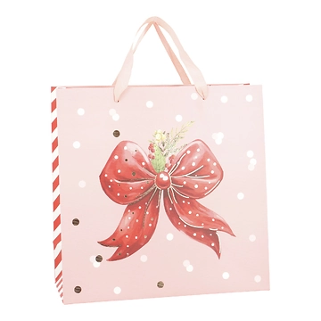 Geschenktüte Schleife, rosa, 28 x 28 cm