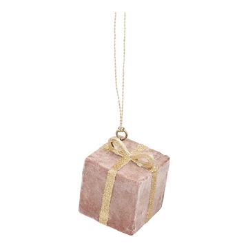Anhänger Samt-Geschenk, Uni/rosa, 5 x 6 cm