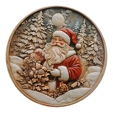 Deko-Teller Weihnachtsmann, 33 cm