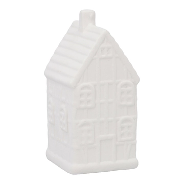 Deko-Haus Fachwerk/vier, weiß/matt, 10 cm