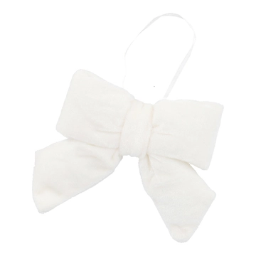 Deko-Schleife, hängend/weiß, 11 cm