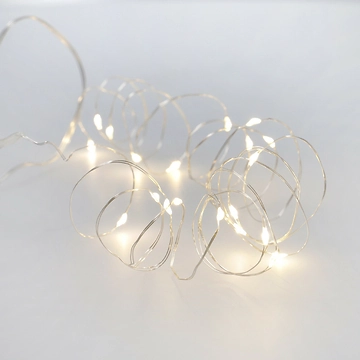 LED-Lichterkette, silber, 20er