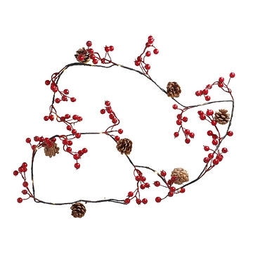 Lichterkette Beerenzweig, rot, 20er