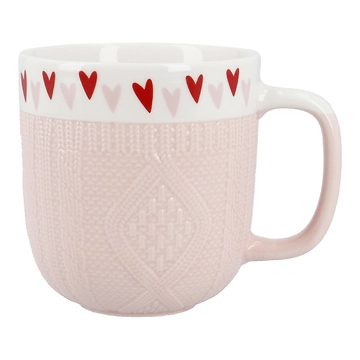 Becher Strick-Motiv, Herz, 345 ml