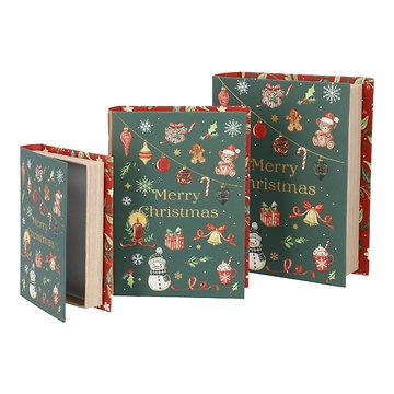 3er Set Buchkarton, Weihnachten/Mix