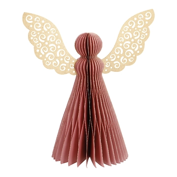 Deko-Engel Wabe, rosa/gerade, 30 cm