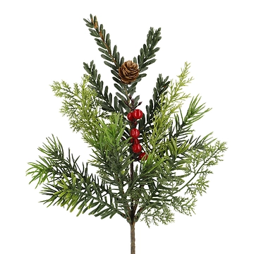 Tannenzweig Beeren, Tanne/Eibe, 34 cm