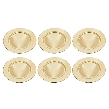 6er Set Dekoteller, 33 cm, gold
