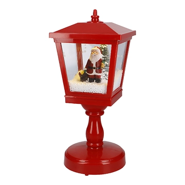 Schnee-Laterne mit Sound, Santa/rot, 30 cm