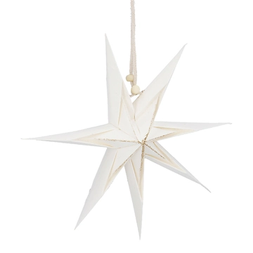 Papierstern , 3D, weiß/gold, 18 cm