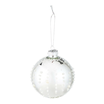 Kugel Noppen, silber-glänzend, 8 cm