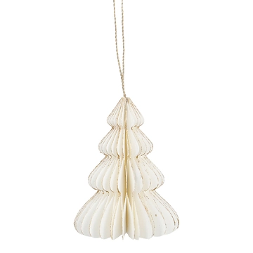 Anhänger Wabe, Tannenbaum, creme/rund, 10 cm