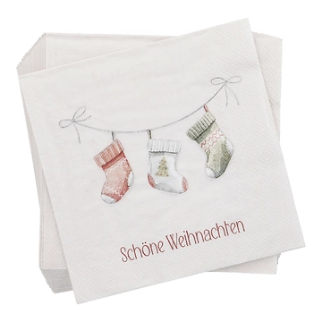 Servietten Weihnachten, Strumpf, 20 Stück