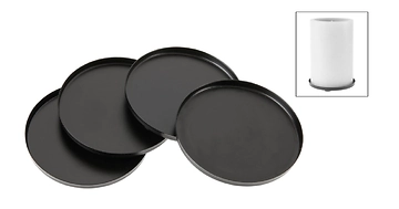 4er Set Kerzenuntersetzer, schwarz