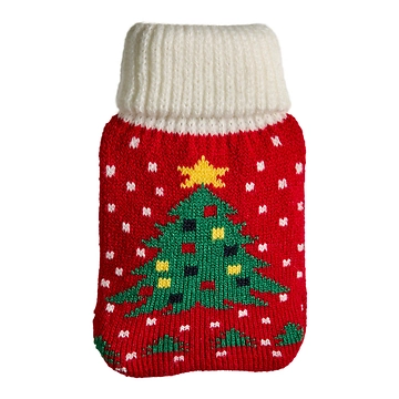 Strick-Taschenwärmer Baum, rot, 13 cm