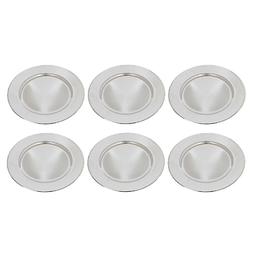 6er Set Dekoteller, 33 cm, silber