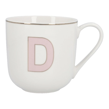 Becher Buchstabe mit Schlüsselanhänger, D/rosa, 450 ml