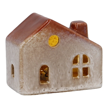 LED-Haus Rustik, hellbraun, 8 cm