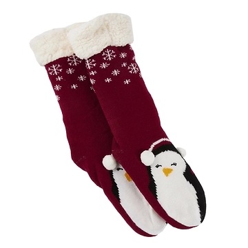 Norweger Socken Xmas, Pinguin/rot, Größe 35-42