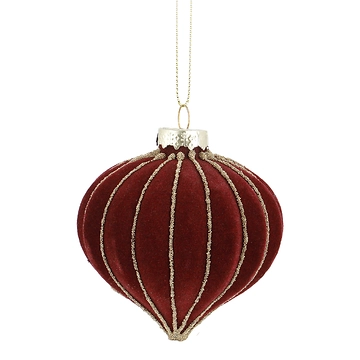 Kugel Samt-Zwiebel, dunkelrot, 8 cm