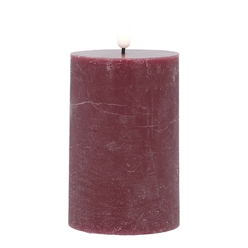 LED-Kerze Rustik, bordeaux, 7.5 x 14.5 cm