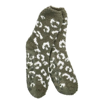 Kuschelsocken Anti-Rutsch, Leo/khaki/offwhite