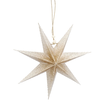 Papierstern Verlauf, weiß/gold, 18 cm