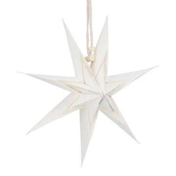 Papierstern , 3D, weiß/silber, 18 cm