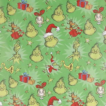 Geschenkpapier Grinch, grün, 2 m