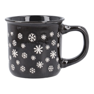Becher Schneeflocken, schwarz, 280 ml