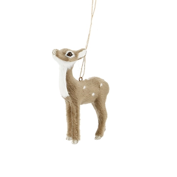 Anhänger Rehkitz, dunkelbraun, stehend, 9 cm