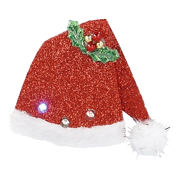 LED-Anstecker Xmas, Mütze, blinkend