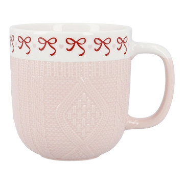 Becher Strick-Motiv, Schleife, 345 ml