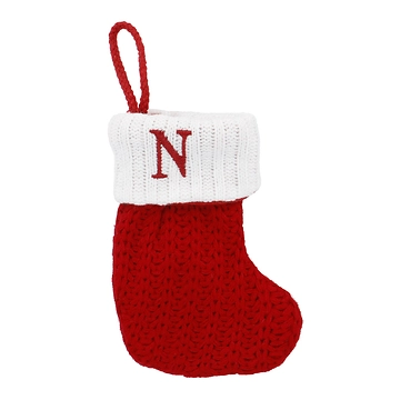 Nikolausstiefel Buchstabe, Strick, N, 18 cm
