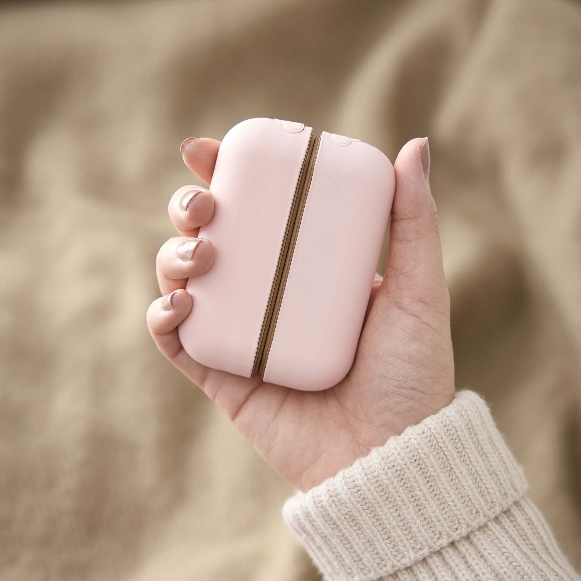 USB-Handwärmer Doppel, matt/rosa