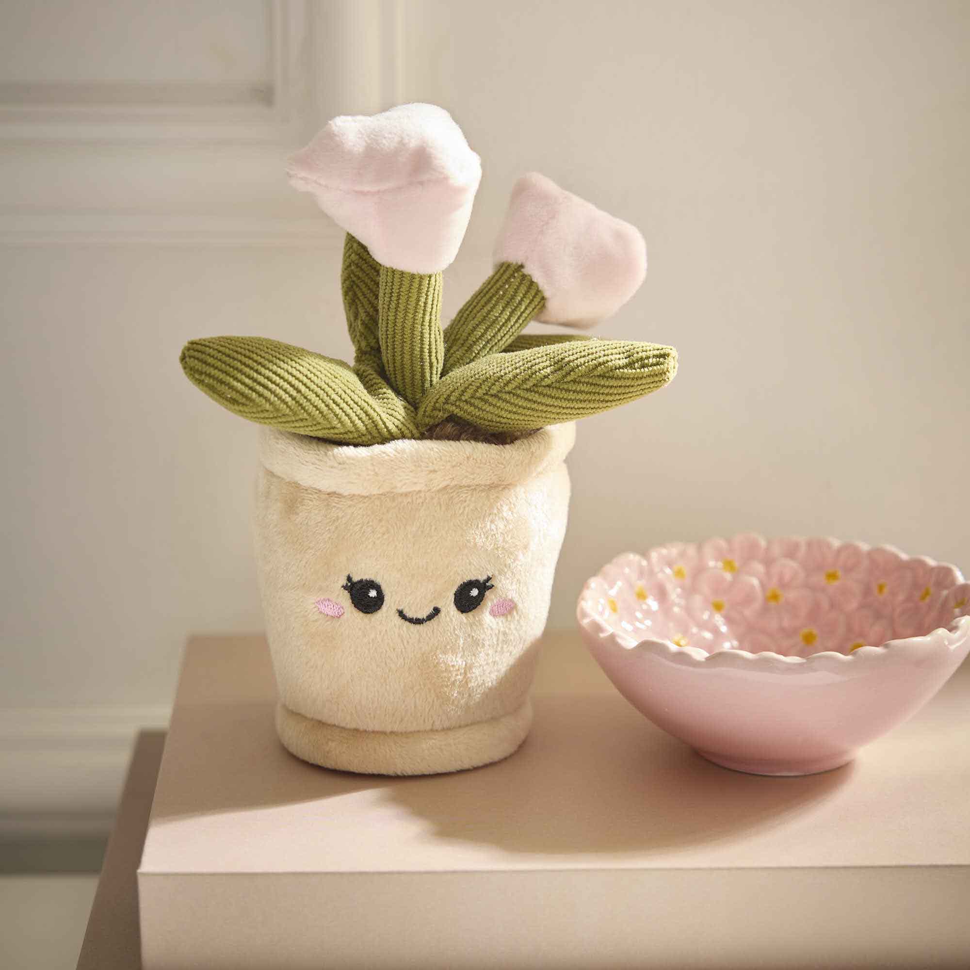 Deko-Topfpflanze mit Gesicht, Tulpe, 14 cm