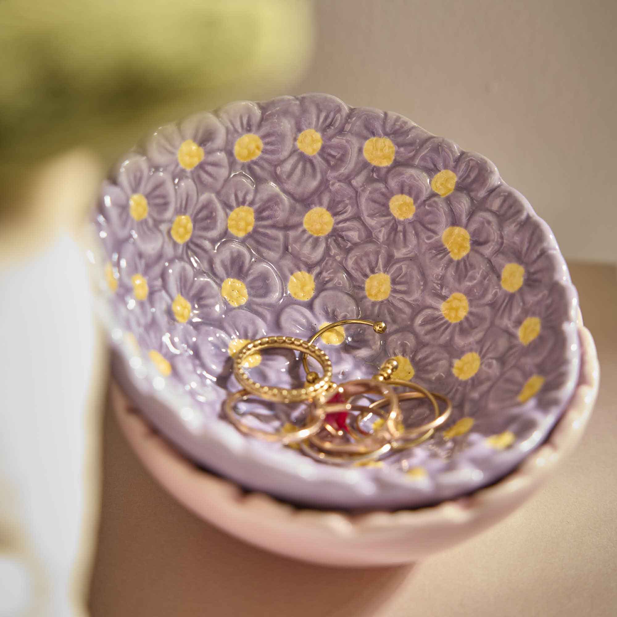 Schale Blumen, lila, 10 cm