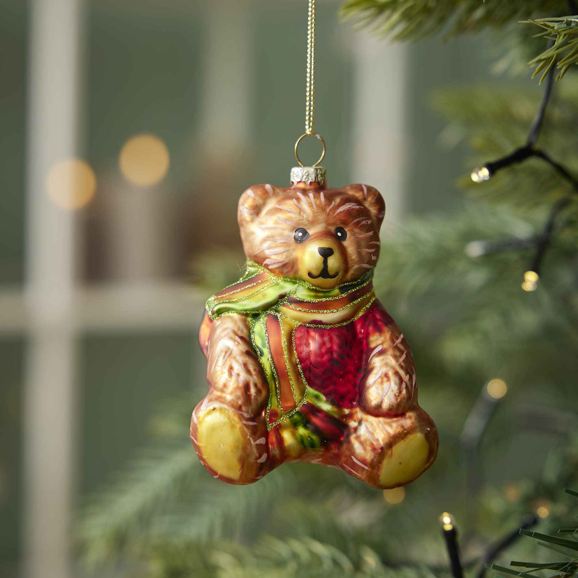 Anhänger Fancy, bunt, Teddy/Schal, 9 cm