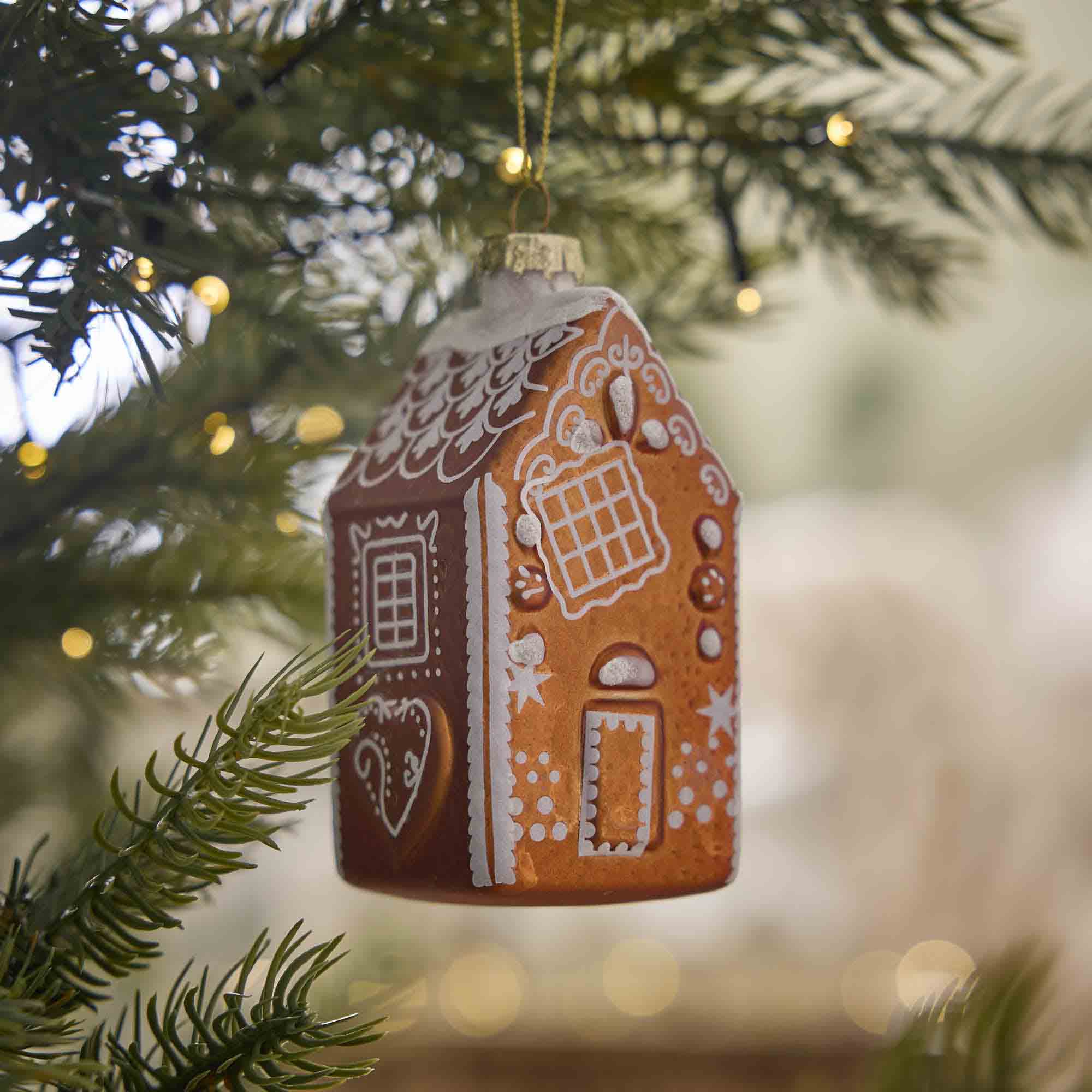 Anhänger Fancy, bunt, Lebkuchen-Haus, 11 cm