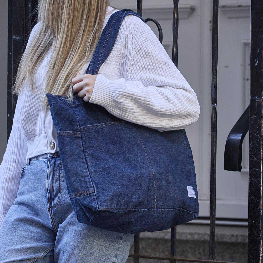 Shopper Jeans, dunkelblau, 40 cm